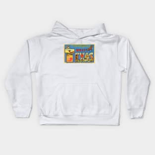 Greetings from West Texas - Vintage Large Letter Postcard Kids Hoodie